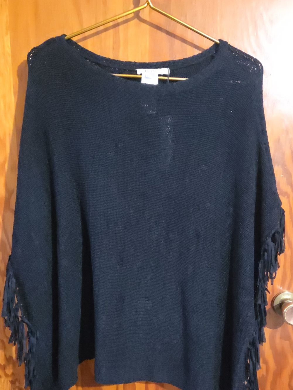 Chico's Black Fringe Knit Women’s Sweater NWT